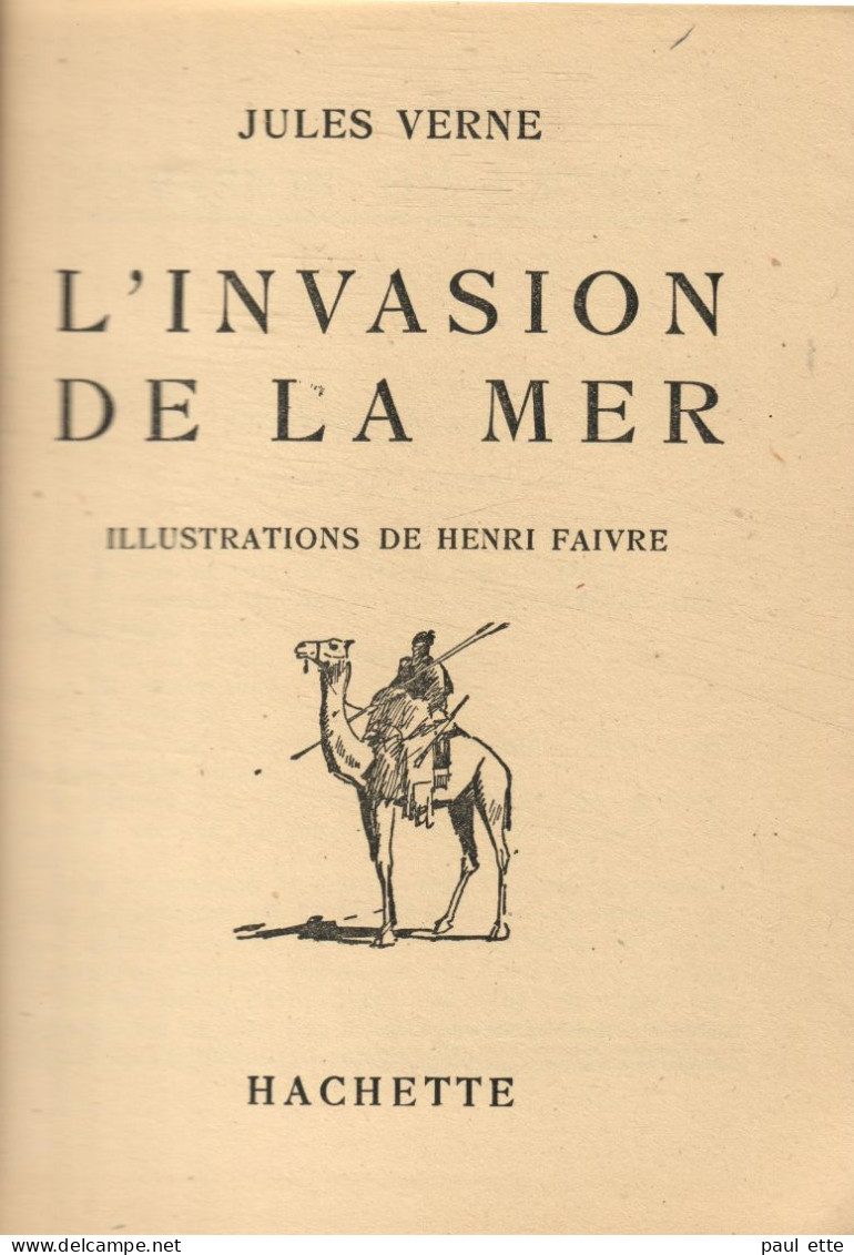 Livre- Jules VERNE - L'INVASION De La MER (édit. Hachette; Bibliothèque De La Jeunesse) Jaquette, Rabats Intacts - Bibliotheque De La Jeunesse