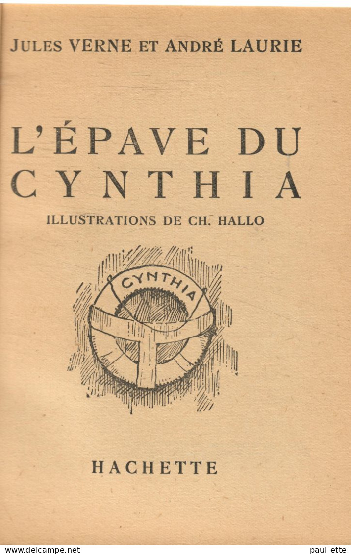 Livre- Jules VERNE Et A. LAURIE - L'EPAVE Du CYNTHIA (édit. Hachette; Bibliothèque De La Jeunesse) - Bibliotheque De La Jeunesse