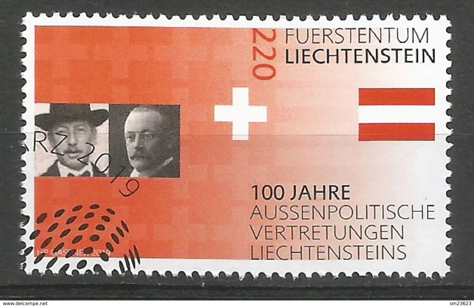 Liechtenstein  2019 Mi.Nr. 1935 ,100 Jahre  Aussenpolitische Vertretungen Liechtensteins - Gestempelt / Used / (o) - Oblitérés