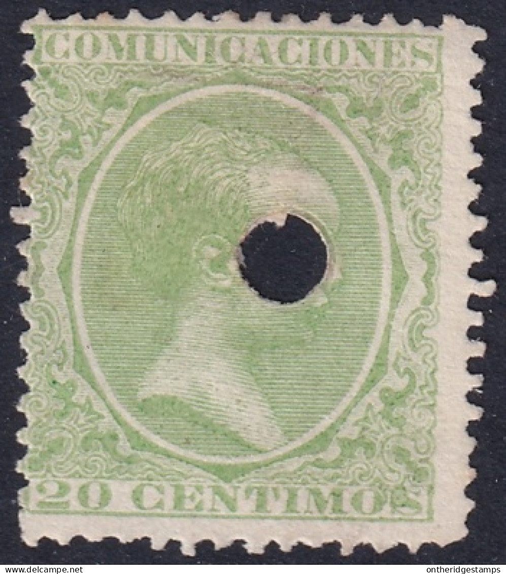 Spain 1889 Sc 262 España Ed 220 Telegraph Punch (taladrado) Cancel - Telegrafi