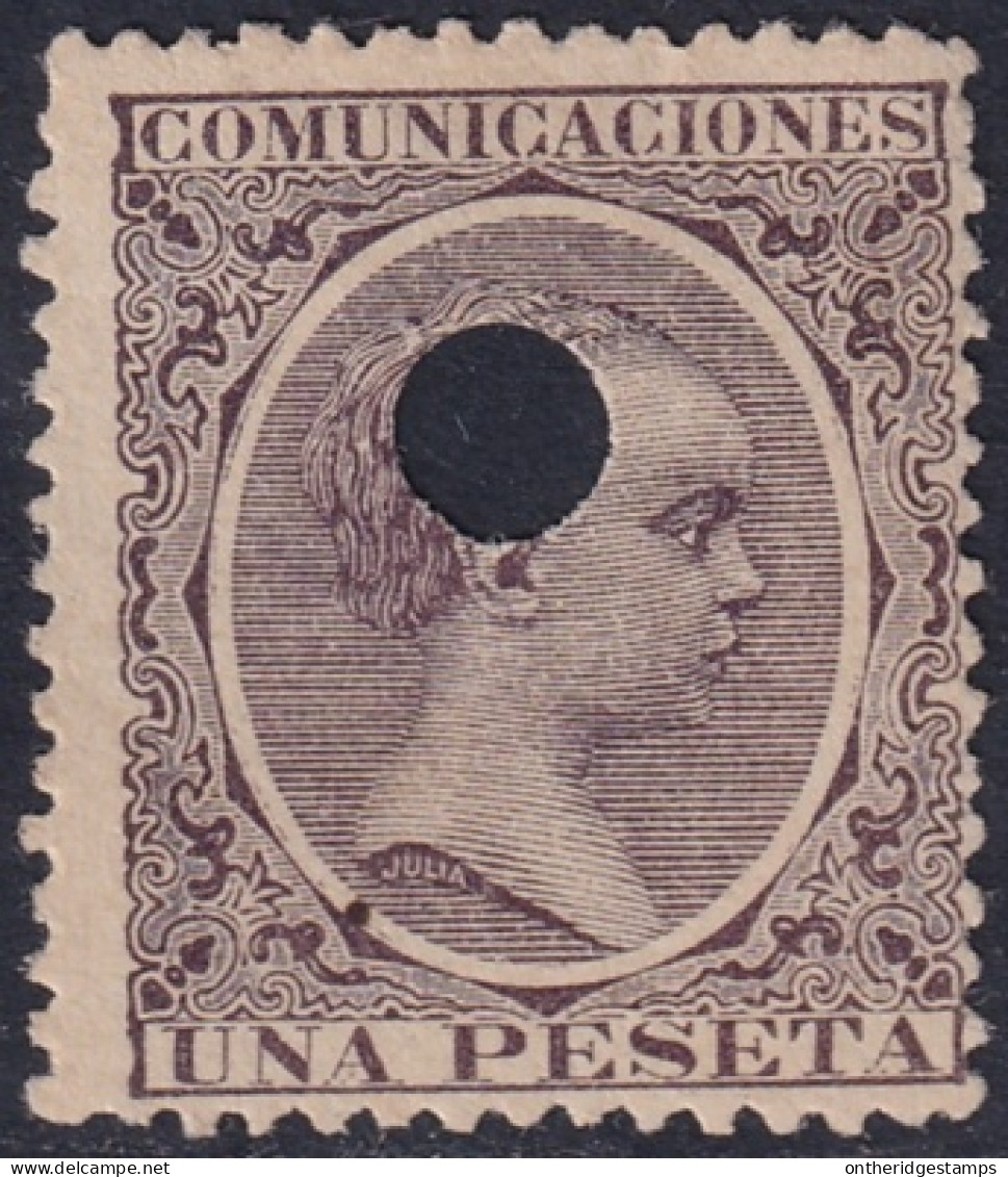 Spain 1889 Sc 268 España Ed 226T Telegraph Punch (taladrado) Cancel - Telegraph