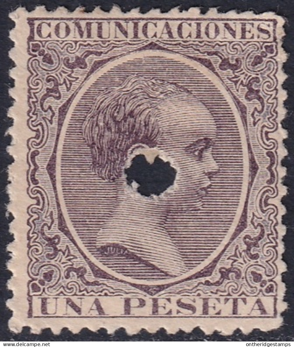 Spain 1889 Sc 268 España Ed 226T Telegraph Punch (taladrado) Cancel - Telegramas