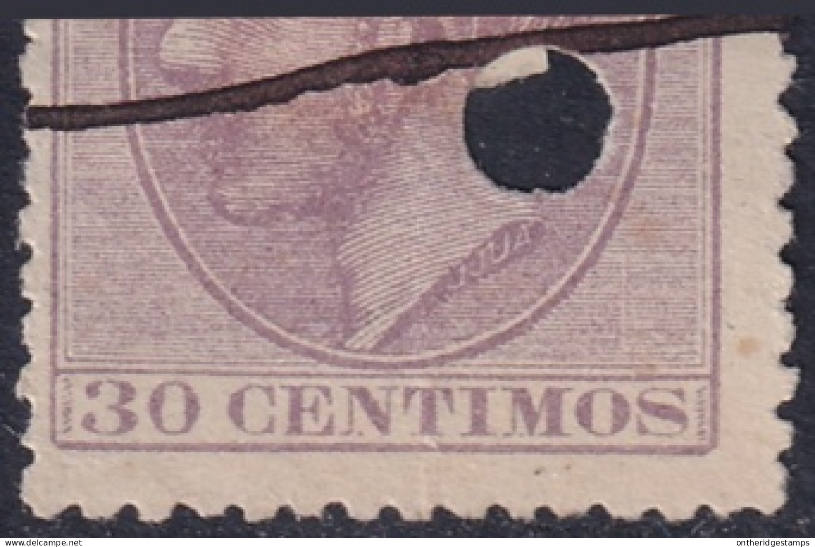 Spain 1882 Sc 253 España Ed 211T Telegraph Punch (taladrado) Cancel - Telegramas