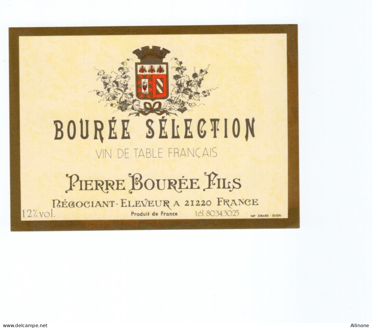 Etiquette  De Vin Bourée Sélection TB Neuve - Verzamelingen, Voorwerpen En Reeksen