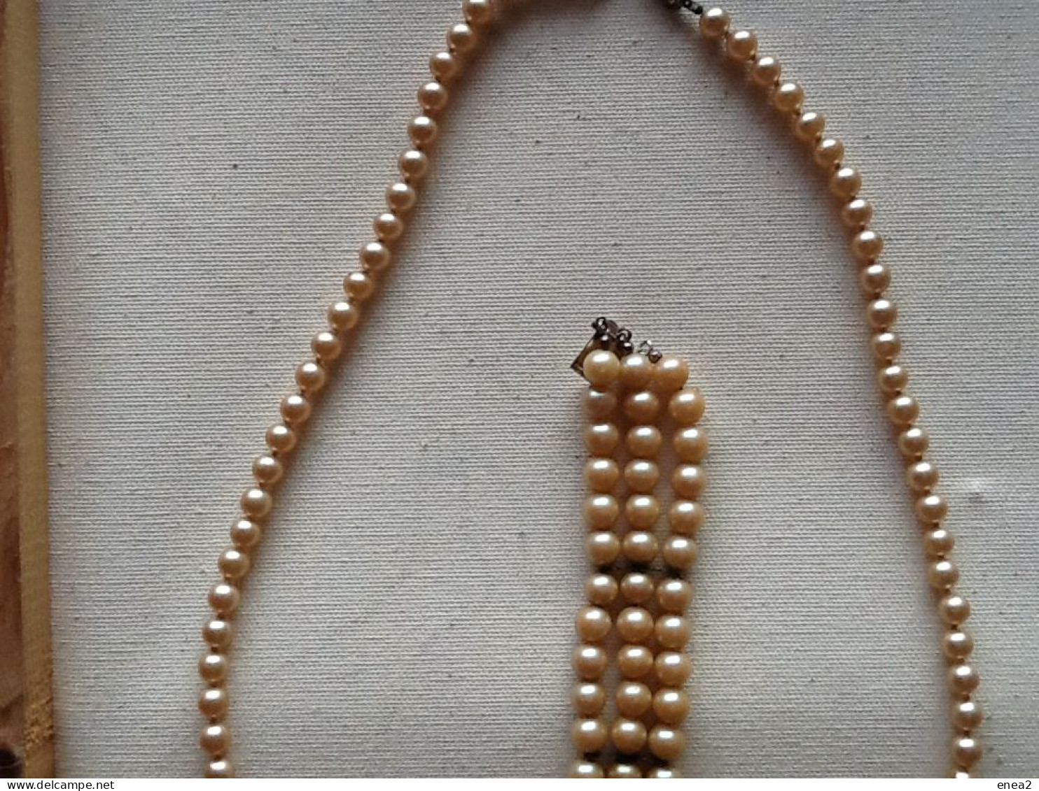 Alta Bigiotteria Vintage,anni "60-Set Collana/Bracciale in perle