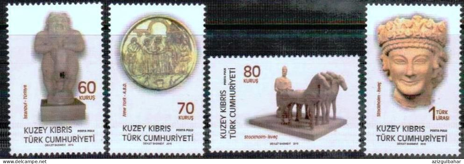 2015 - ARCHEOLOGY - MUSEUMS  - TURKISH CYPRIOT STAMPS - STAMPS - - Archéologie