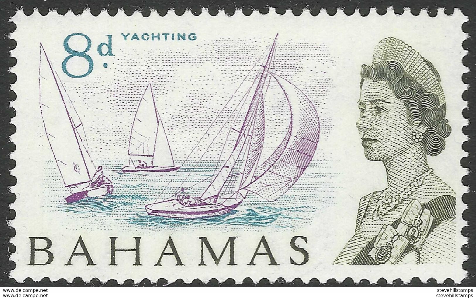 Bahamas. 1965 QEII. 8d MNH. SG 254 - 1963-1973 Autonomie Interne