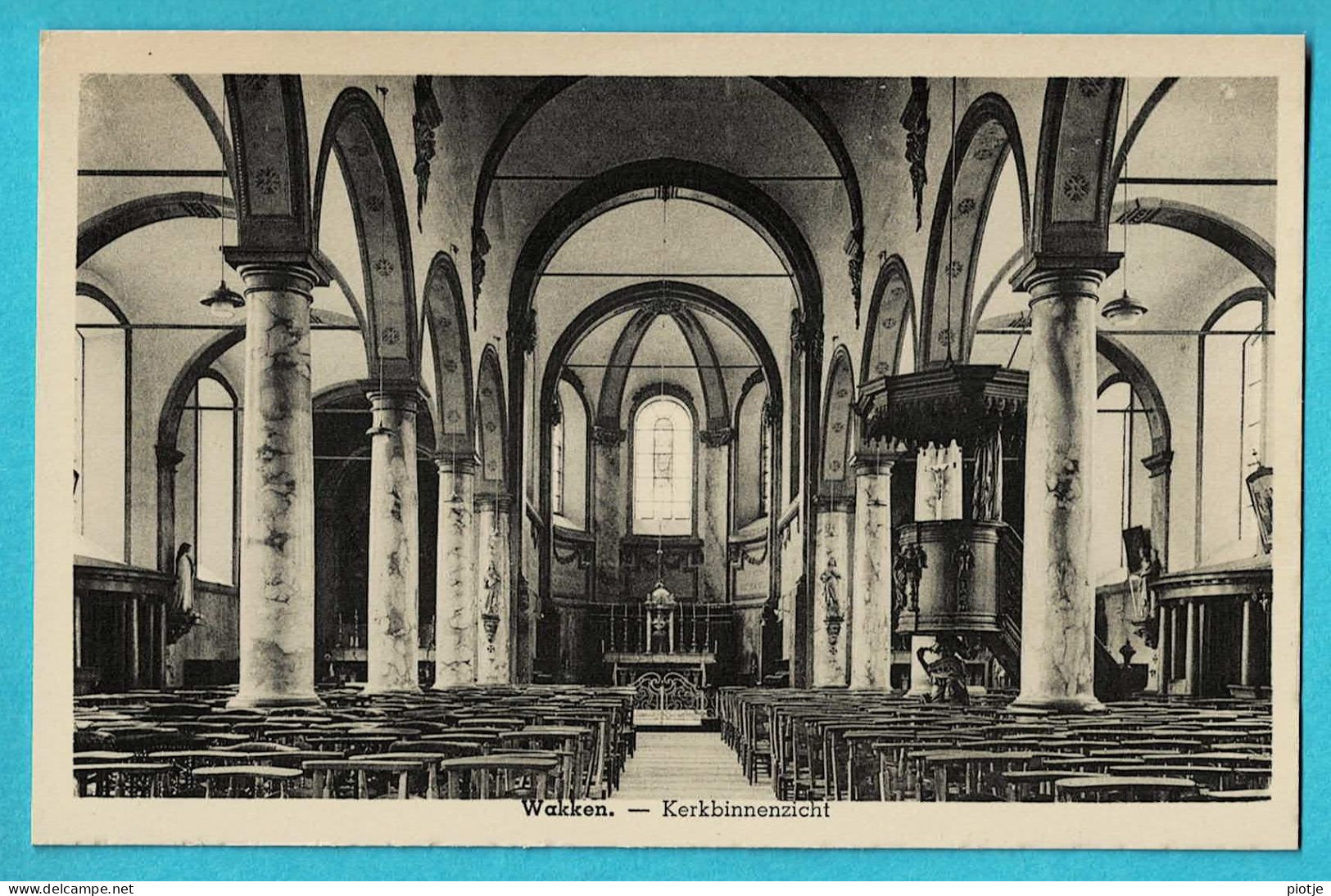 * Wakken - Wacken (Dentergem - West Vlaanderen) * (Uitg Drukkerij Georges Desmet Cottens) Intérieur église, Kerk - Dentergem