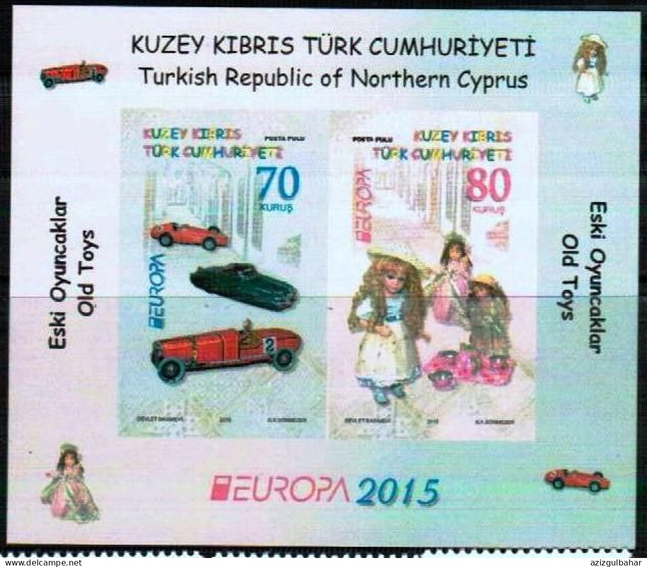 2015 - EUROPA - OLD TOYS -  TURKISH CYPRIOT STAMPS - BLOCK - - 2015