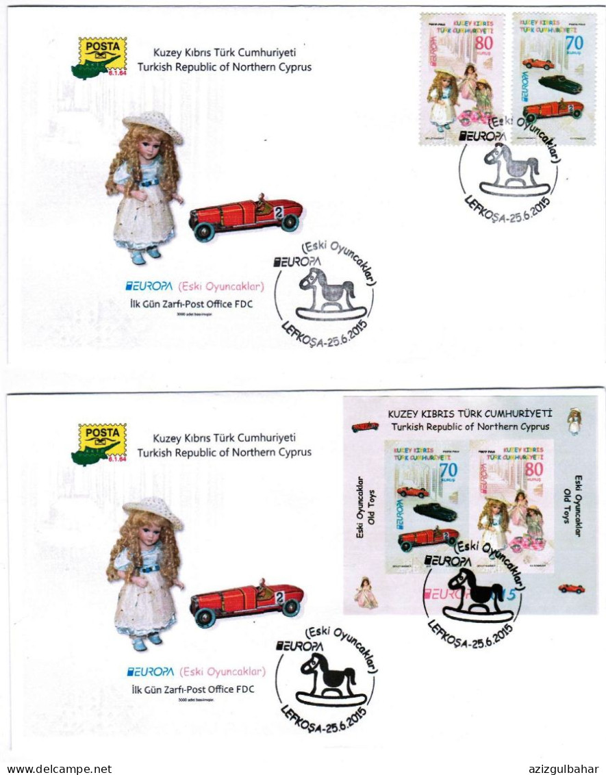 2015 - EUROPA - OLD TOYS -  TURKISH CYPRIOT STAMPS - FDC - 2015