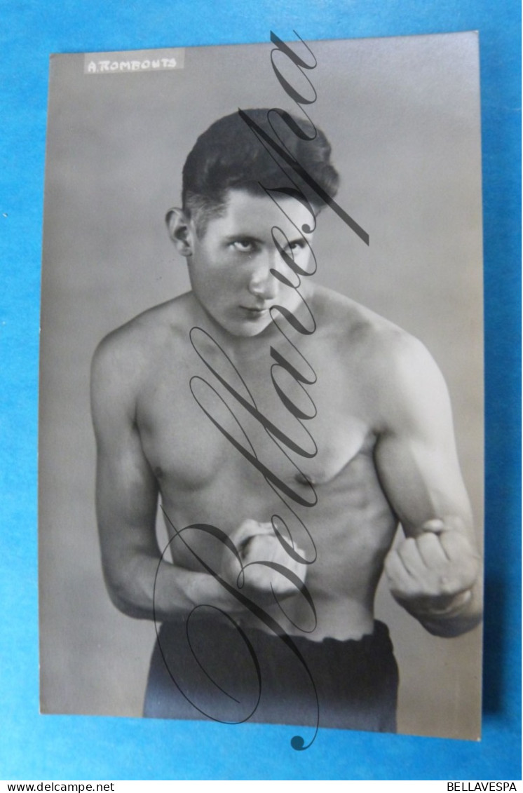 Boksen Bokser Boxeur Boxing Boxer  " ROMBOUTS A.  "  Fotokaart Photo HALLEUX Berchem - Boxing