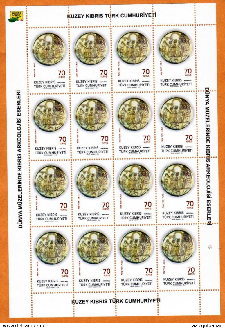 2015 - ARCHEOLOGY MUSEUMS  -  TURKISH CYPRIOT STAMPS - SHEETS - Archéologie