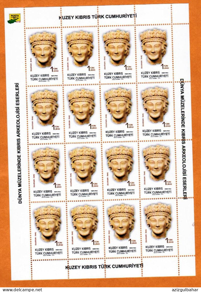 2015 - ARCHEOLOGY MUSEUMS  -  TURKISH CYPRIOT STAMPS - SHEETS - Archéologie