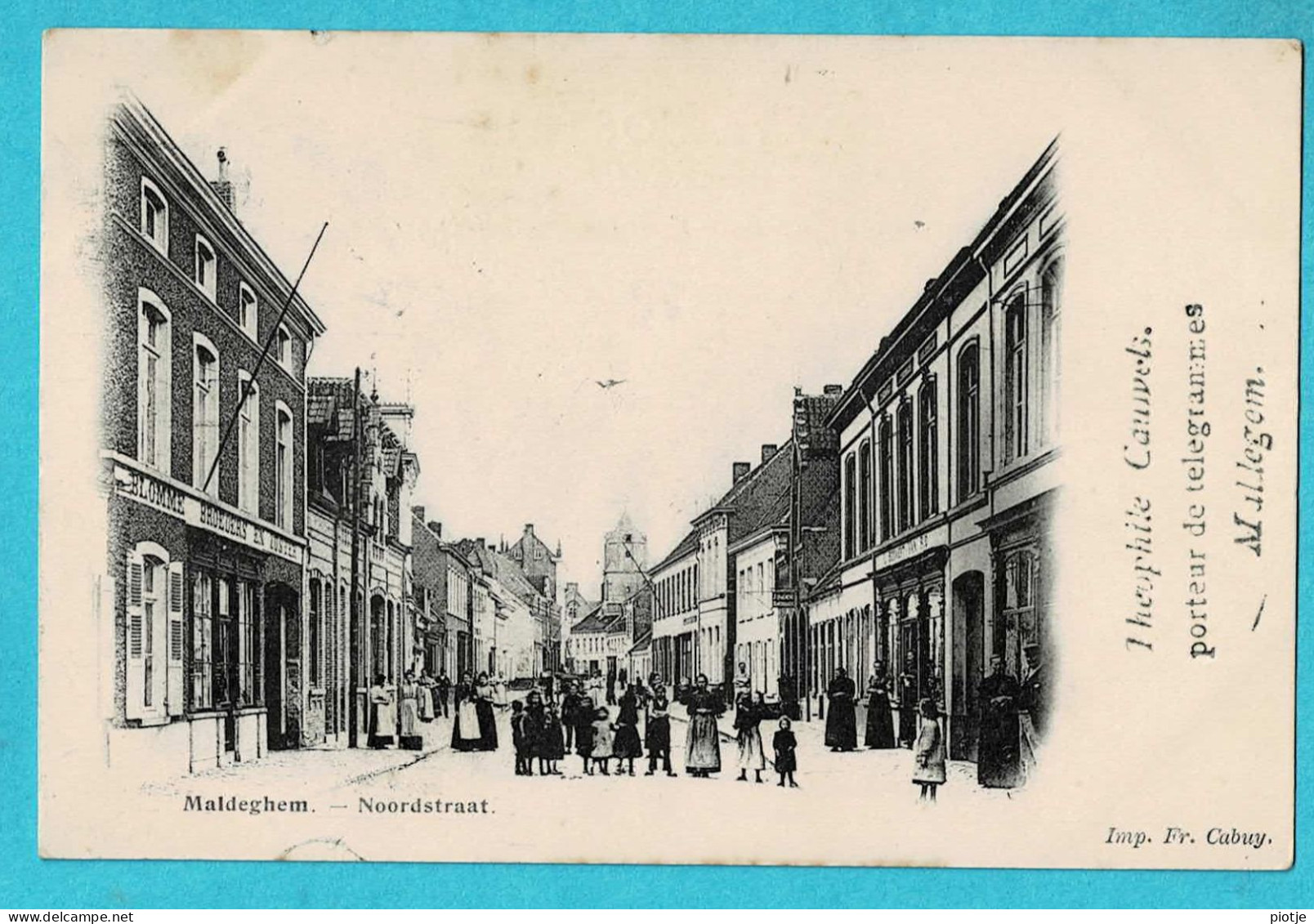 * Maldegem - Maldeghem (Oost Vlaanderen) * (Imp Fr. Cabuy) Noordstraat, Rue Du Nord, Animée, Blomme, Unique, TOP - Maldegem