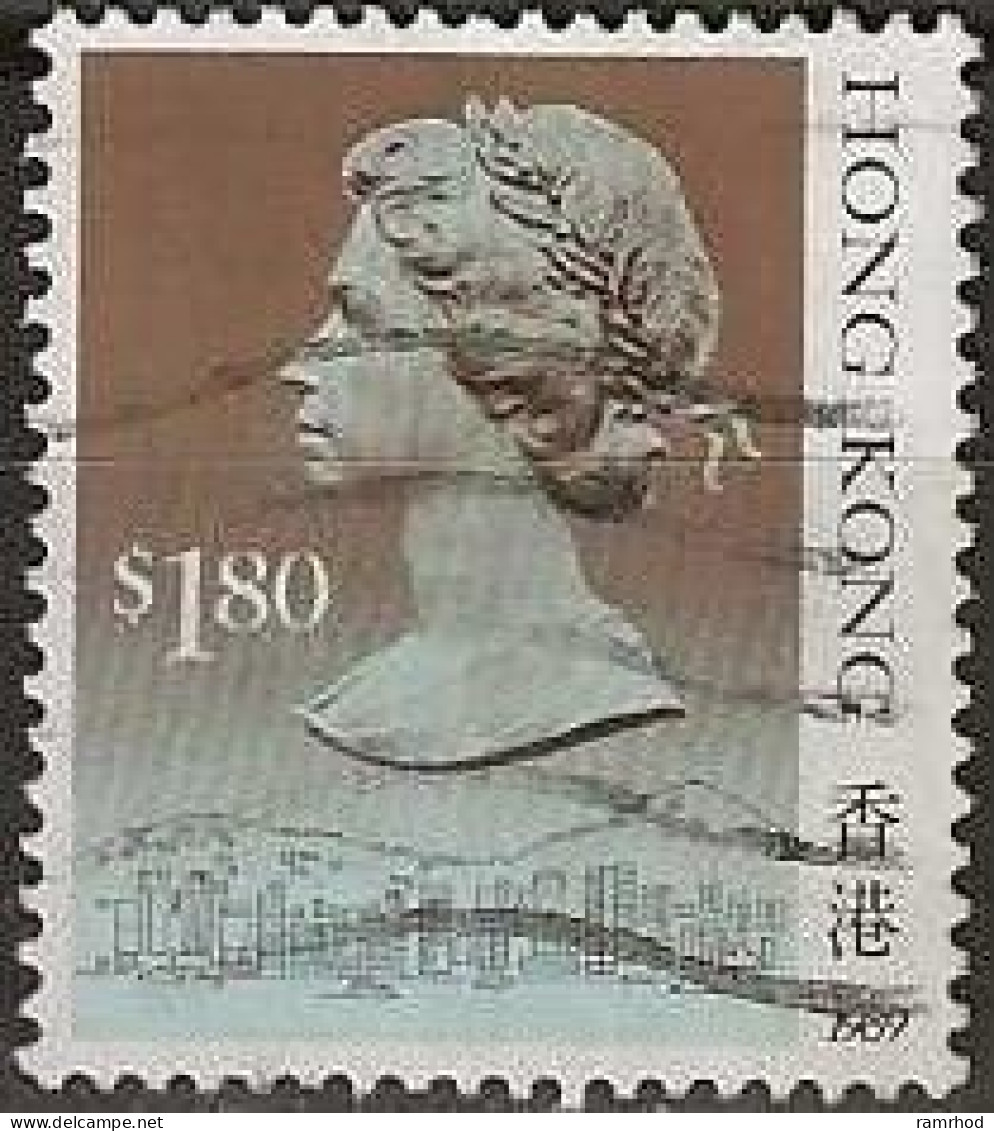 HONG KONG 1987 Queen Elizabeth And Central Victoria - $1.80 - Multicoloured FU - Gebraucht