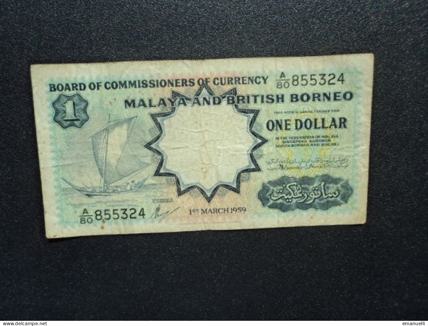 MALAYA Et BORNÉO ANGLAIS * : 1 DOLLAR   1.3.1959     P 8a     TB+ ** - Malesia