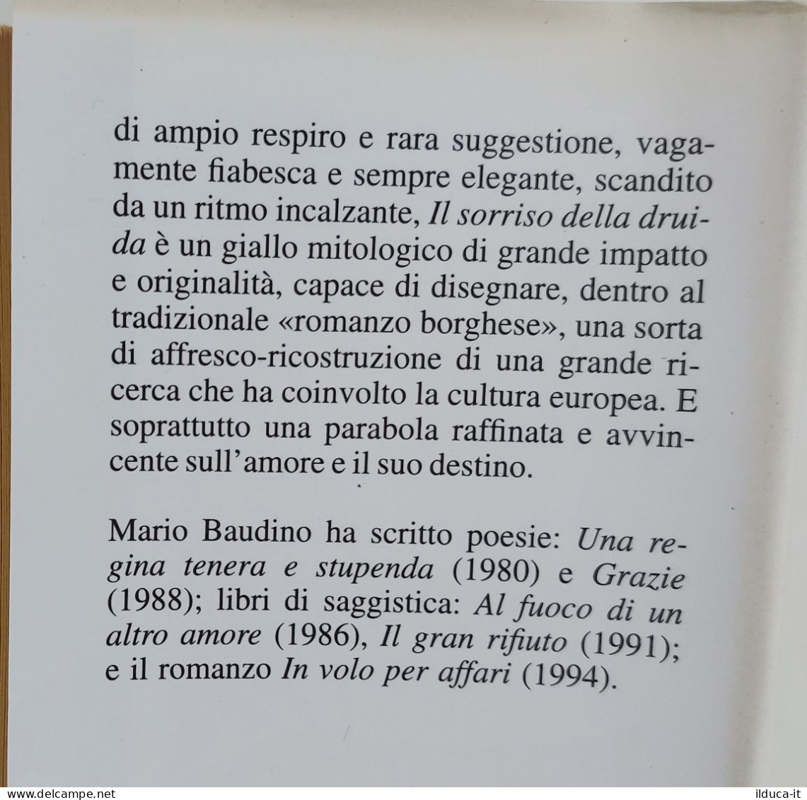 38963 V Mario Baudino - Il Sorriso Della Druida - Sperling & Kupfer 1998 - Classiques