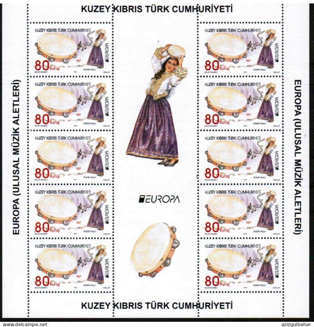 2014 - EUROPA - NATIONAL MUSICAL INSTRUMENTS - SHEETS - TURKISH CYPRIOT STAMPS - STAMPS - 2014