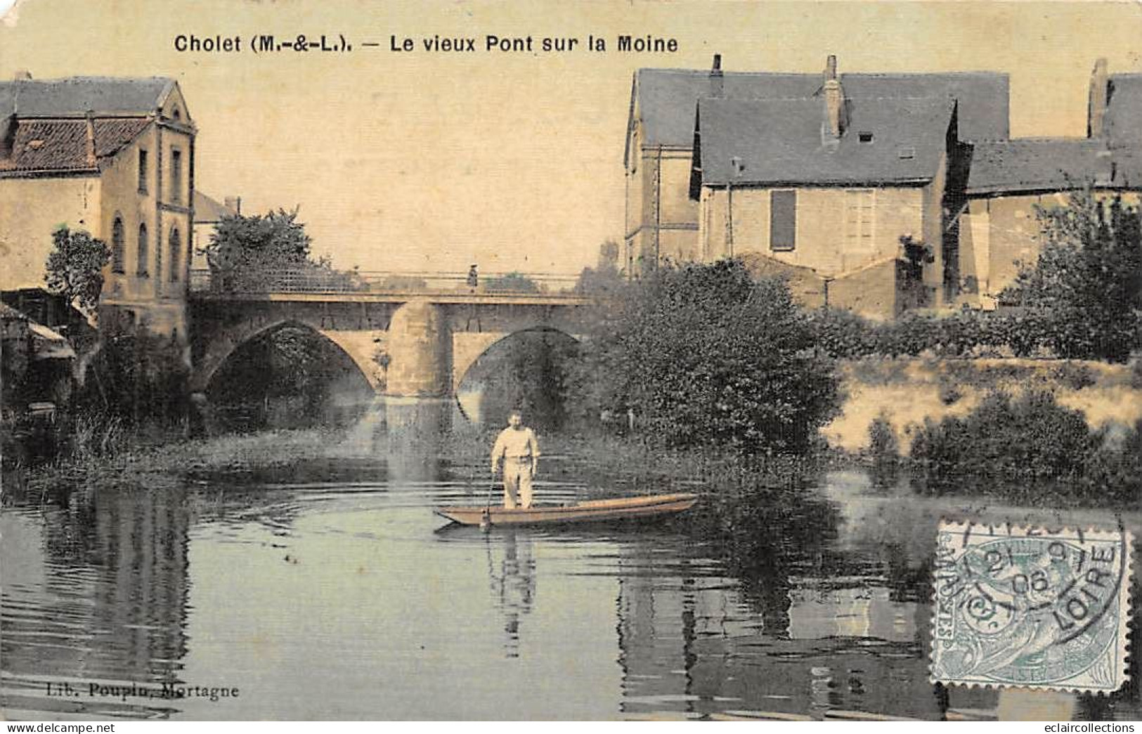 Cholet          49        Vieux Pont Sur La Moine   Toilée.  Couleur      (Voir Scan) - Cholet