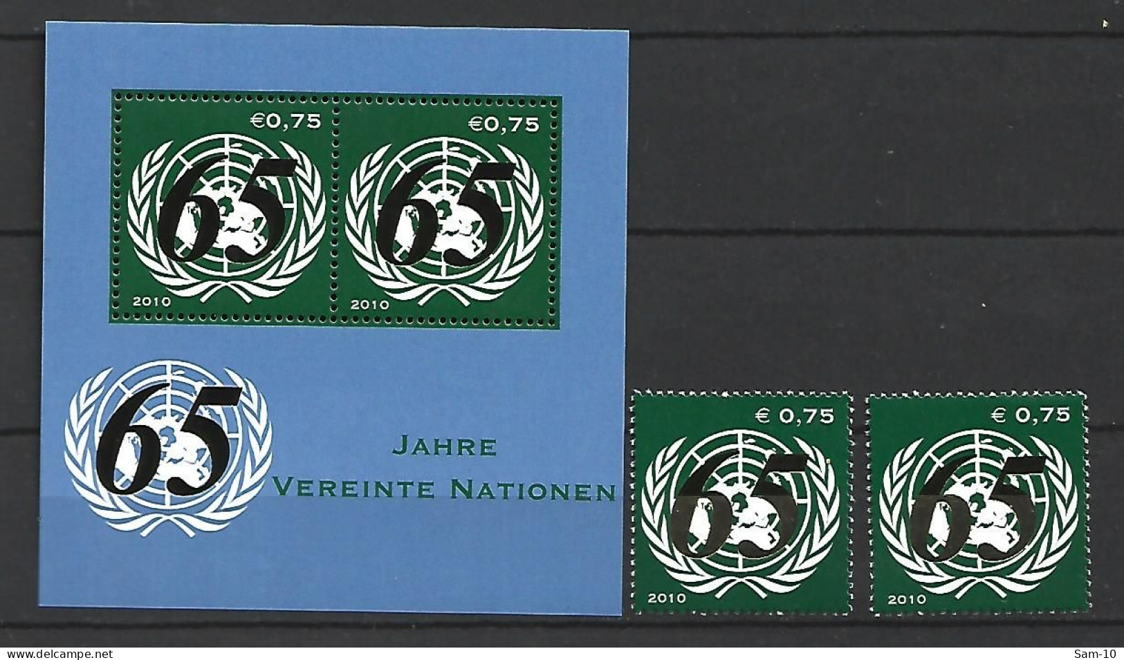 Timbre Nation Unies De Vienne Neuf ** N 687 + Bloc N 20   Vendu Au Prix De La Poste - Nuovi