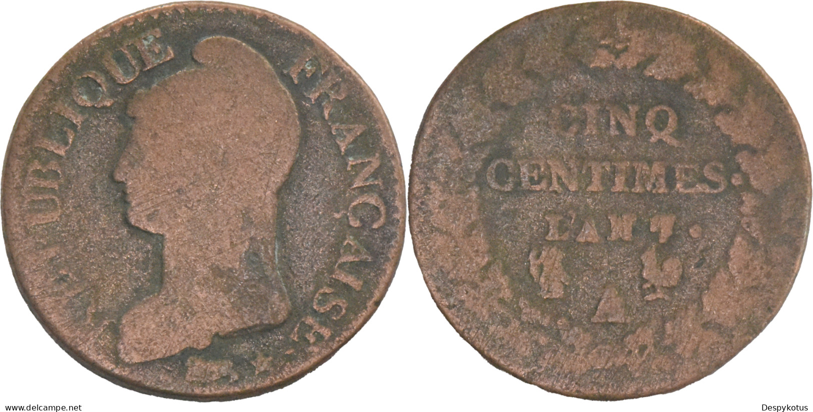 France - 2 Monnaies 5 Centimes Dupré - 13-209 - 1795-1799 Directoire