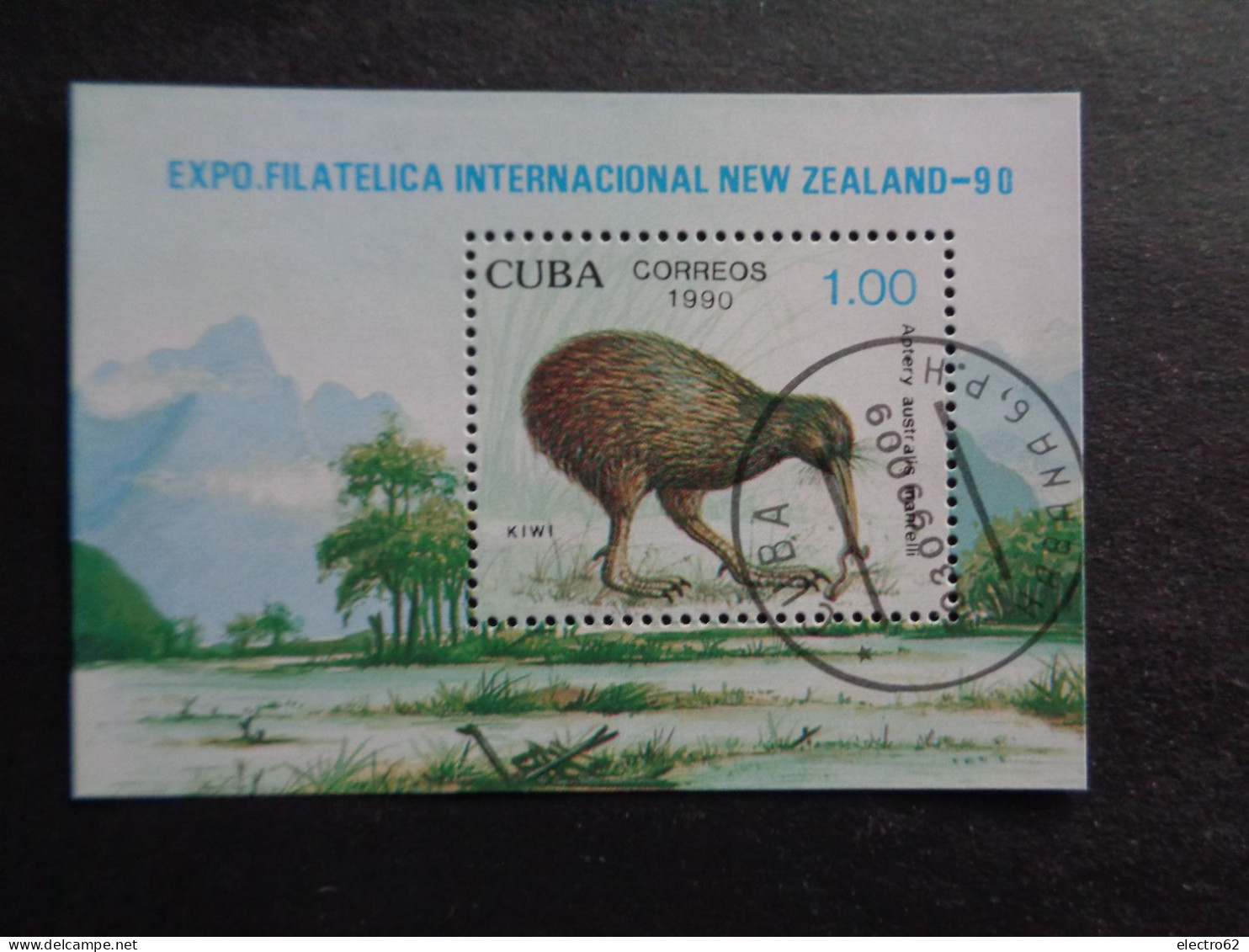 Cuba Oiseau Kiwi Exposition Philatélique " Nouvelle-Zélande 90 " Bird Vogel Oiseaux Uccello Pájaro Ptak Kuba Fugler - Kiwis