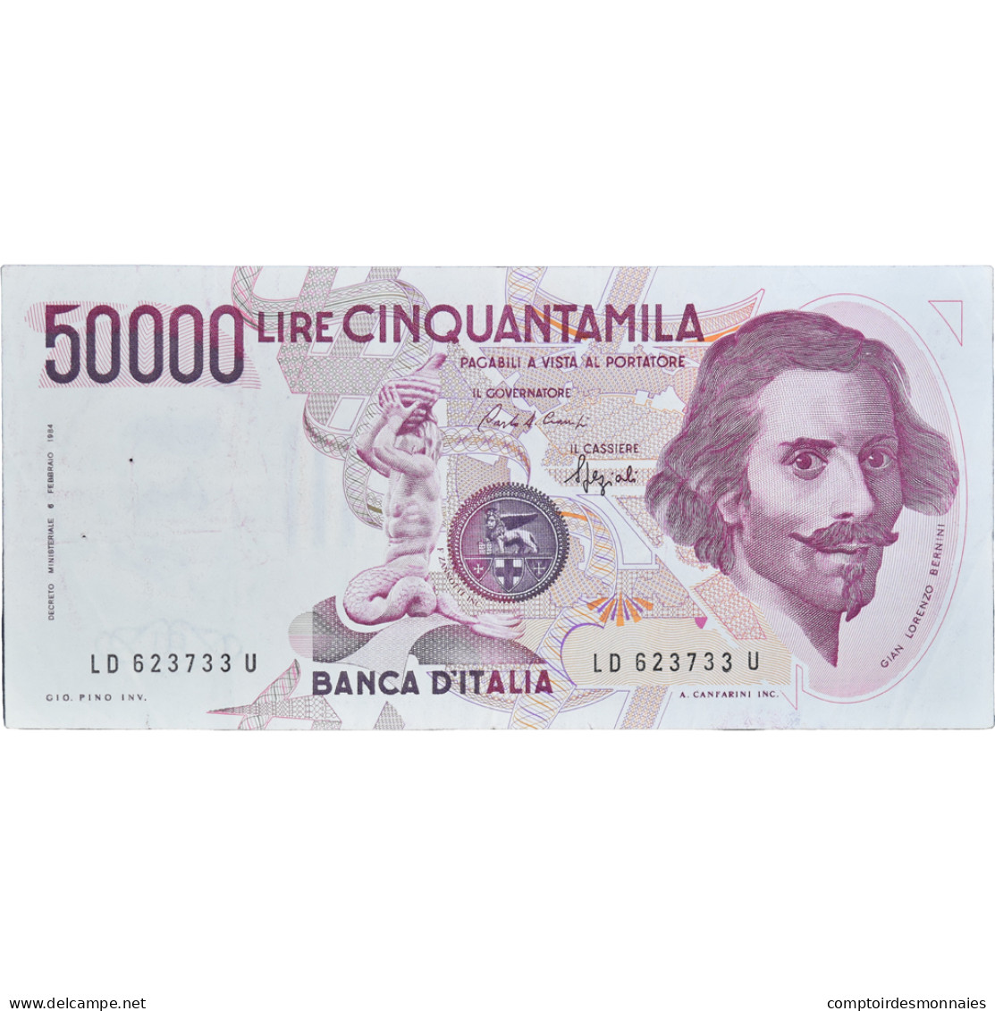 Billet, Italie, 50,000 Lire, 1984, 1984-02-06, KM:113a, TTB - 50000 Lire