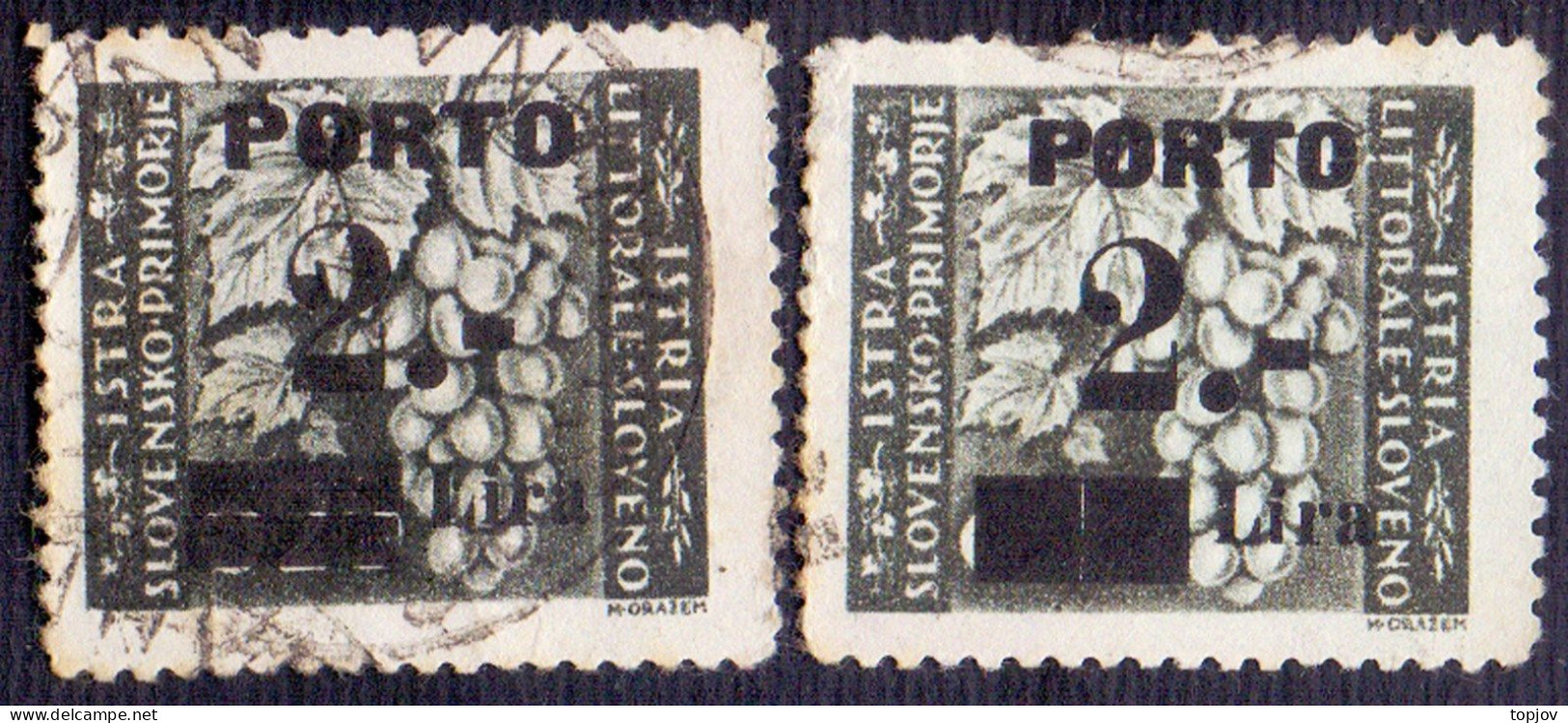 LITORALE - SLOVENIA - ITALIA - Sas. 15/II+15/III Tassello - Used - 1946 - Postage Due