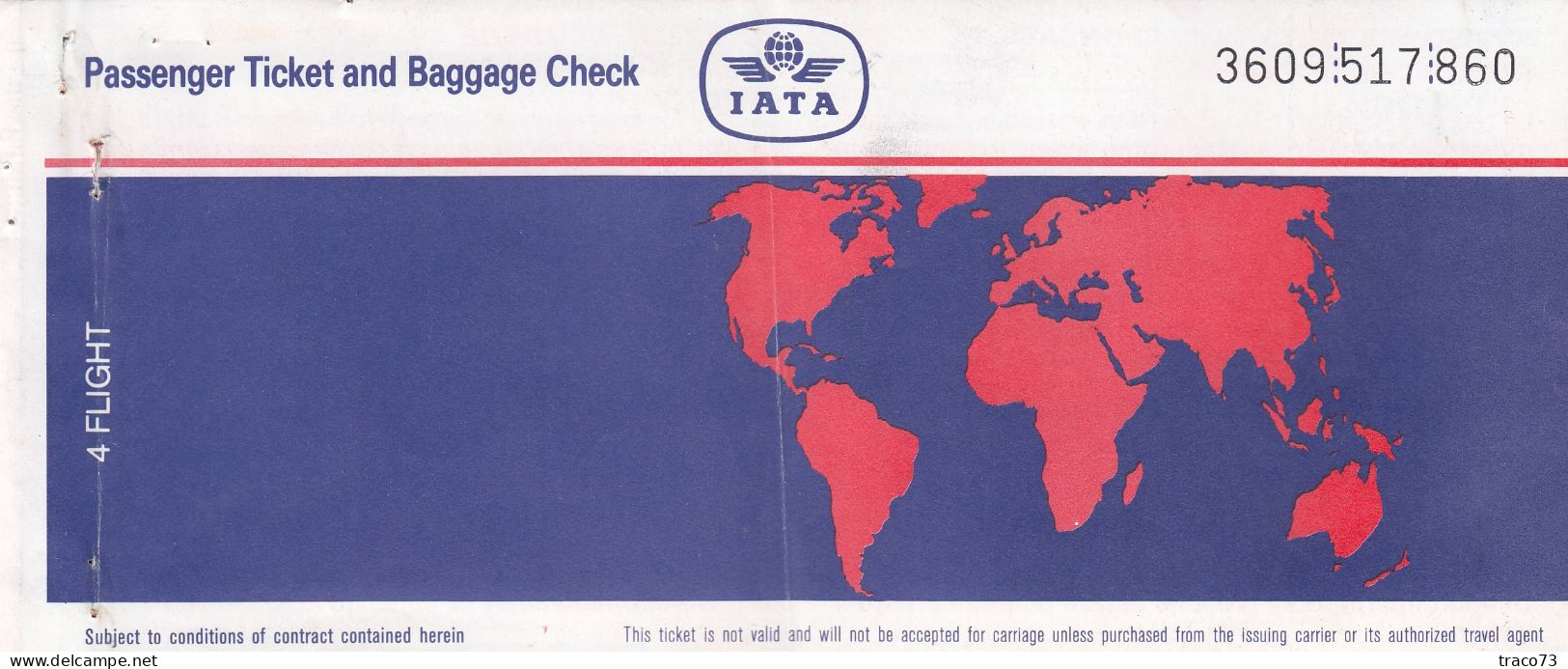 INTERNATIONAL AIR TRANSPORT ASSOCIATION - IATA /  BIGLIETTO  _ PASSENGER TICKET  _ 1989 - Mondo