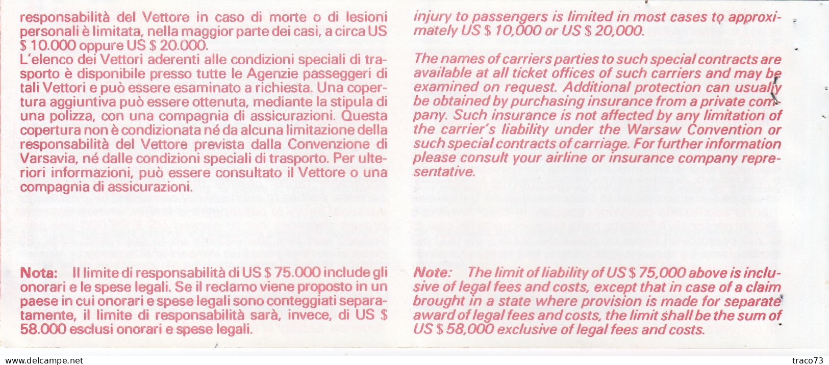 INTERNATIONAL AIR TRANSPORT ASSOCIATION - IATA /  BIGLIETTO  _ PASSENGER TICKET  _ 1989 - World