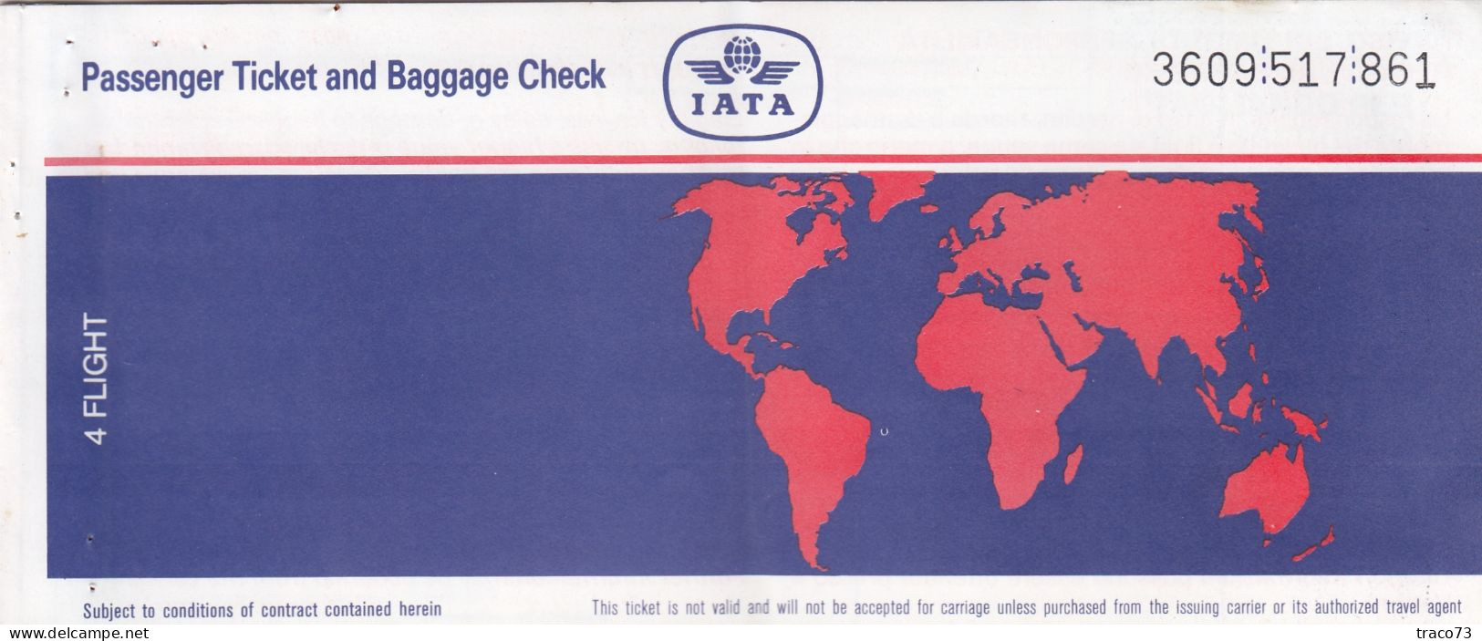 INTERNATIONAL AIR TRANSPORT ASSOCIATION - IATA /  BIGLIETTO  _ PASSENGER TICKET  _ 1989 - Welt