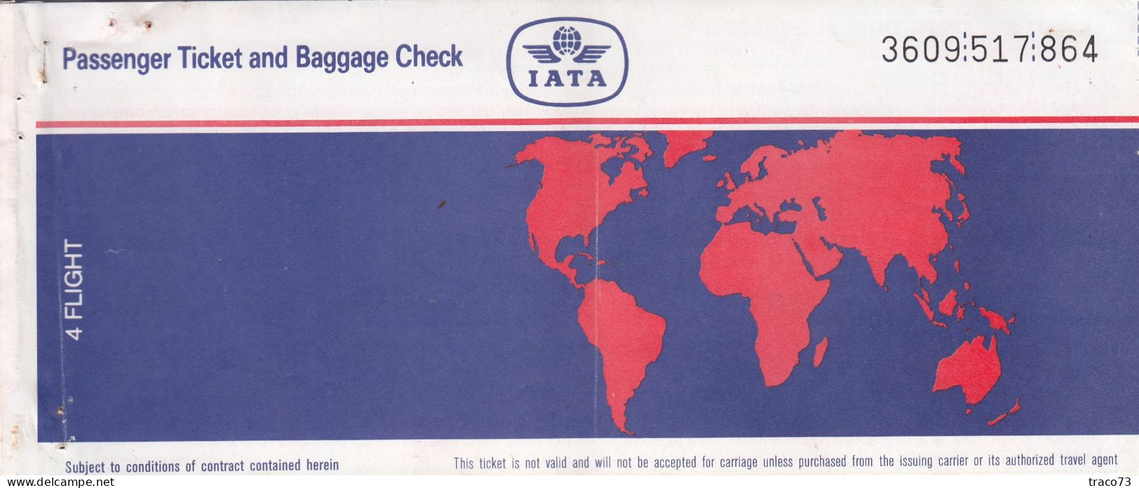 INTERNATIONAL AIR TRANSPORT ASSOCIATION - IATA /  BIGLIETTO  _ PASSENGER TICKET  _ 1989 - Wereld