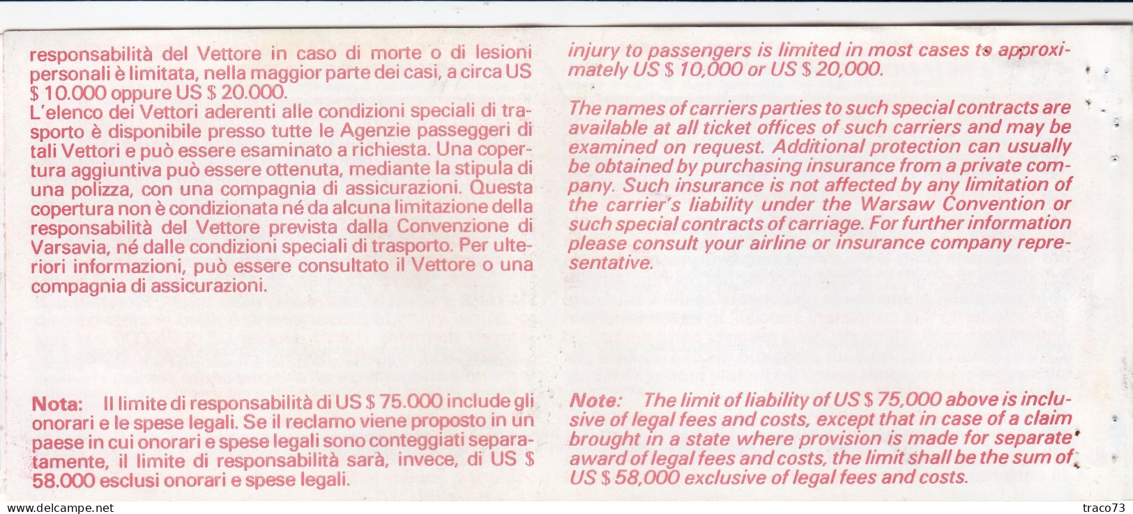 INTERNATIONAL AIR TRANSPORT ASSOCIATION - IATA /  BIGLIETTO  _ PASSENGER TICKET  _ 1989 - Welt
