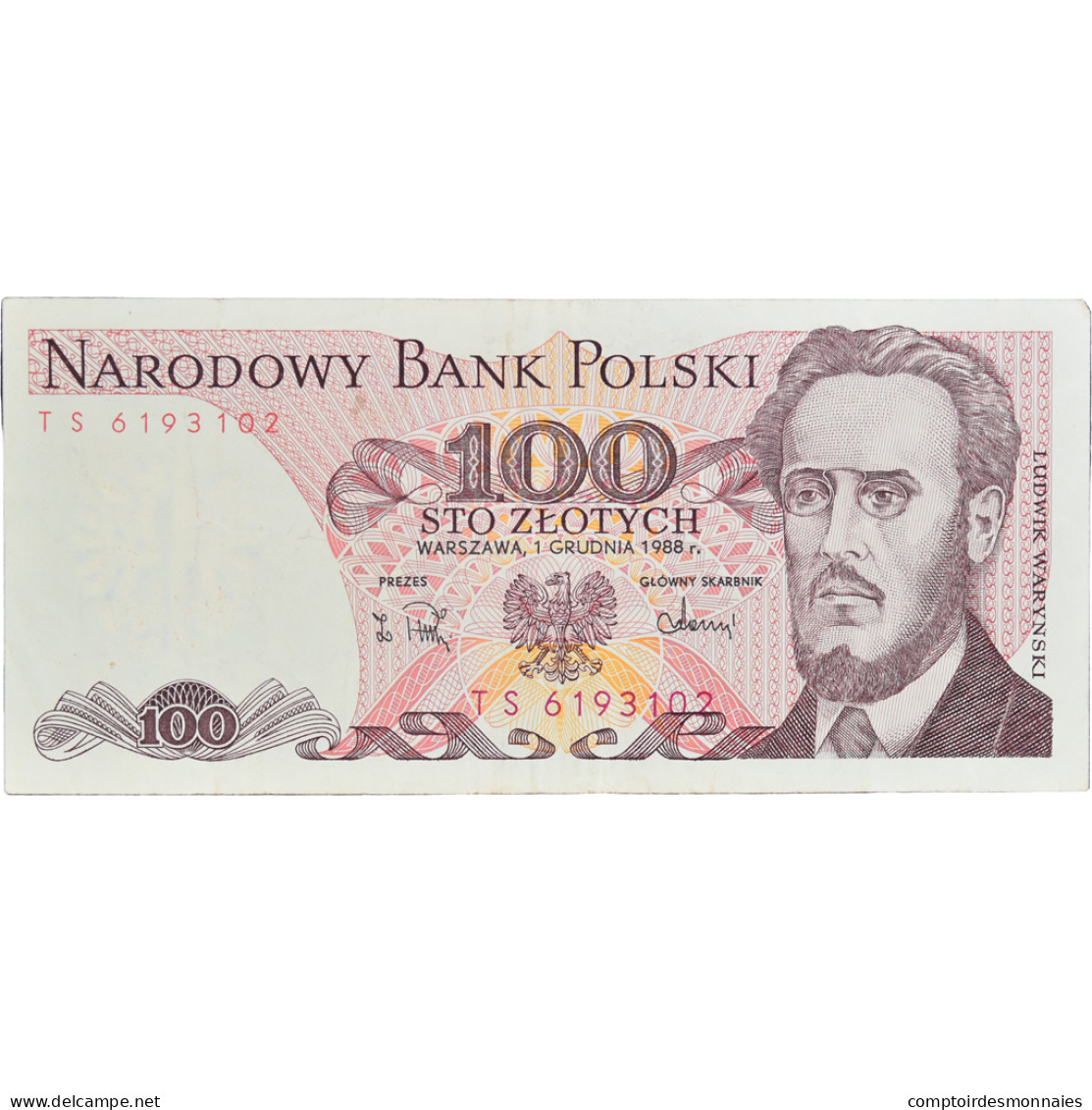 Billet, Pologne, 100 Zlotych, 1988, 1988-12-01, KM:143d, TTB - Pologne