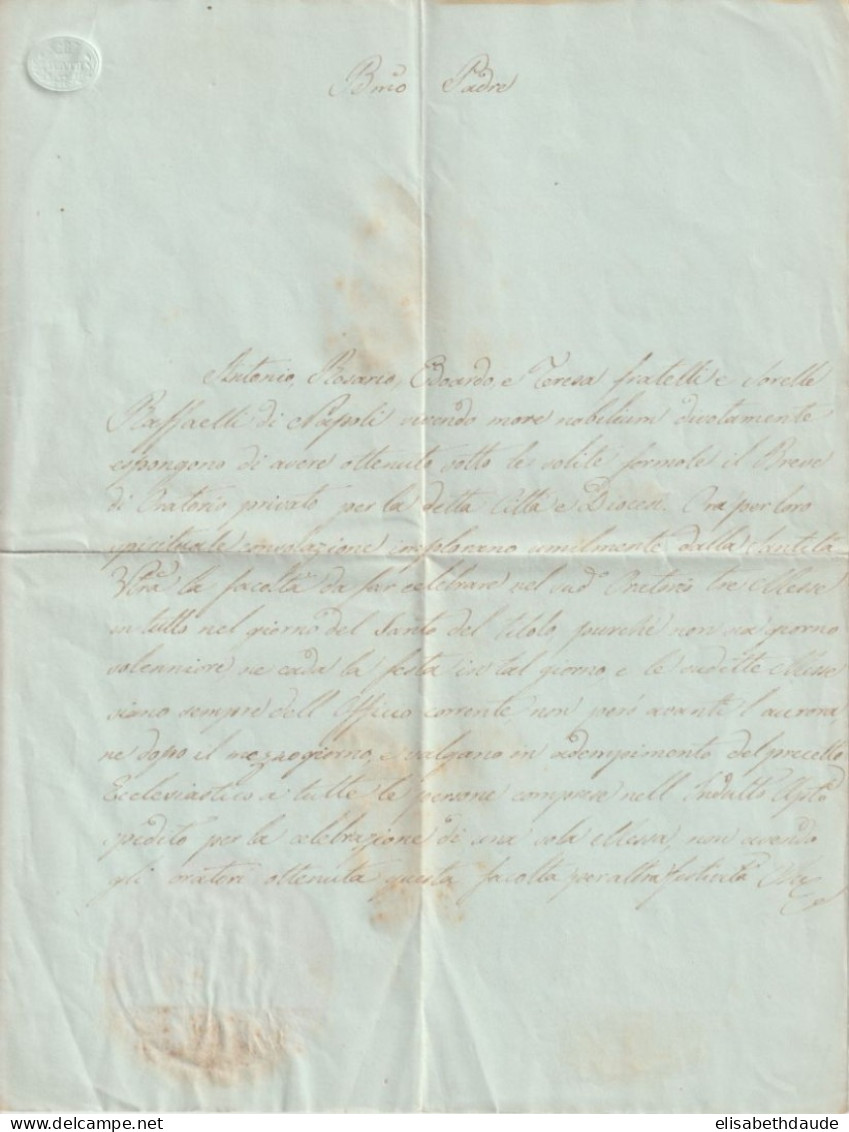 ETATS PONTIFICAUX - 1849 - LETTRE CORRESPONDANCE De ROME MARQUE "PRO SCRIPTURA DU TRIGINTA" => PAPE PIE IX ! - Etats Pontificaux