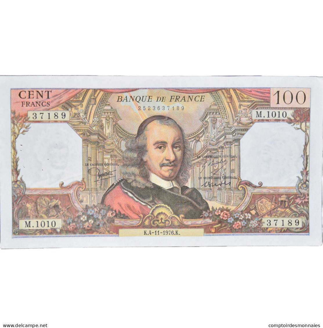 France, 100 Francs, Corneille, 1976, M.101037189, TTB, Fayette:65.55, KM:149f - 100 F 1964-1979 ''Corneille''
