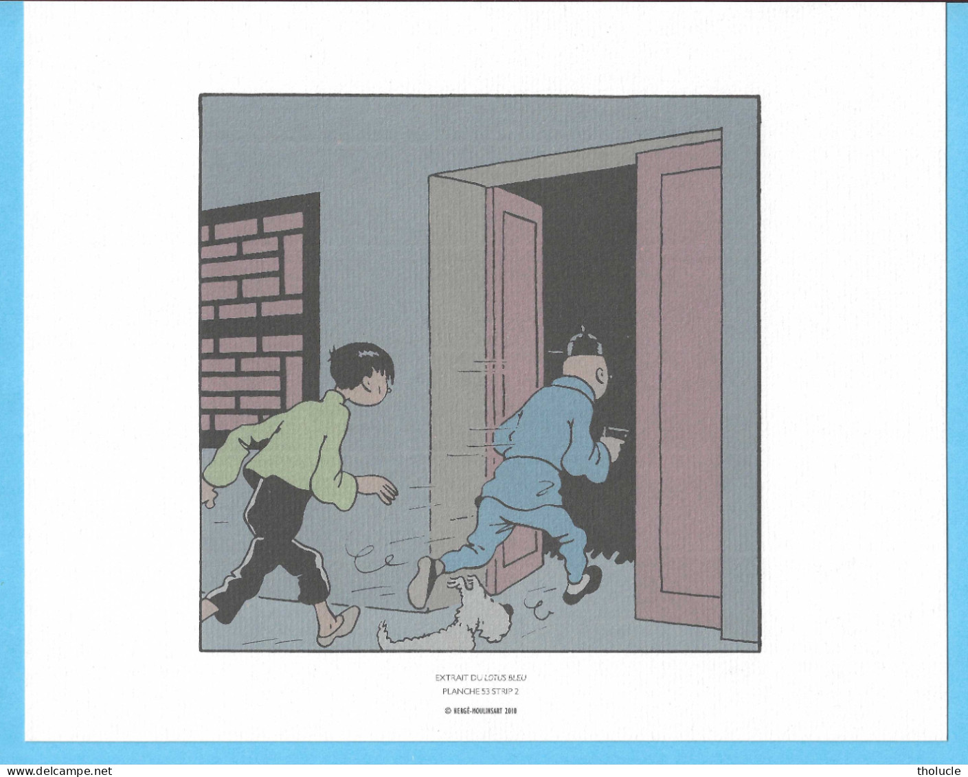 Ex-Libris-Tintin-Extrait Du Lotus Bleu-Hergé-2 Cases Mythiques-Dim:240x193mm-sur Papier Dessin 220gr-Tirés(tiré) à Part - Ilustradores G - I