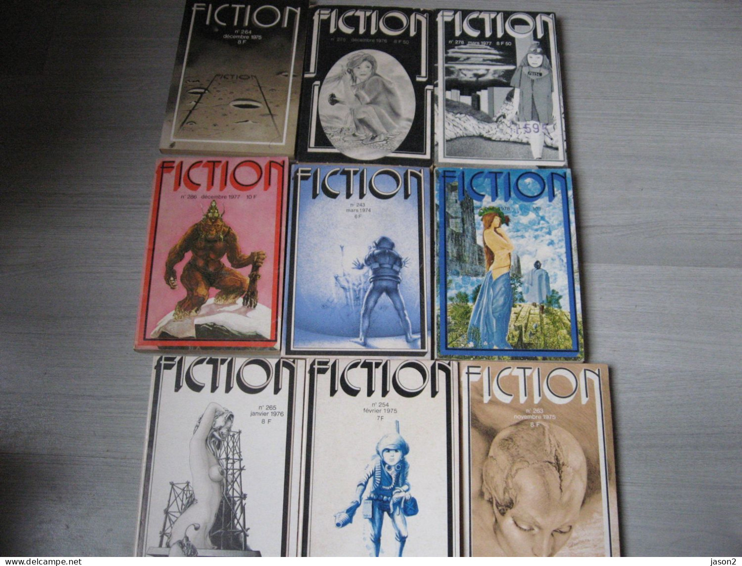 Lot De 9 Revues Fiction - éditions OPTA 1974 1975 1976 1977 1978 - Lots De Plusieurs Livres