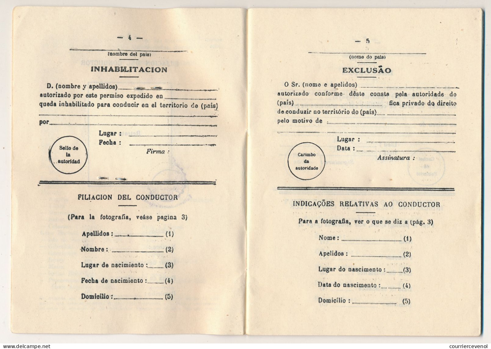 ARGENTINE - Permis De Conduire International - Buenos Aires - 6 Oct 1960 - Zonder Classificatie