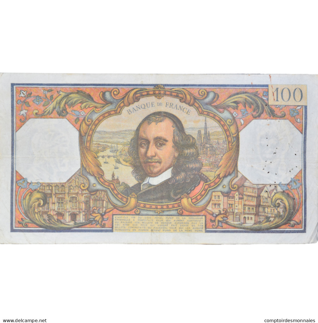 France, 100 Francs, Corneille, 1966, E.17329646, TTB, Fayette:65.13, KM:149b - 100 F 1964-1979 ''Corneille''