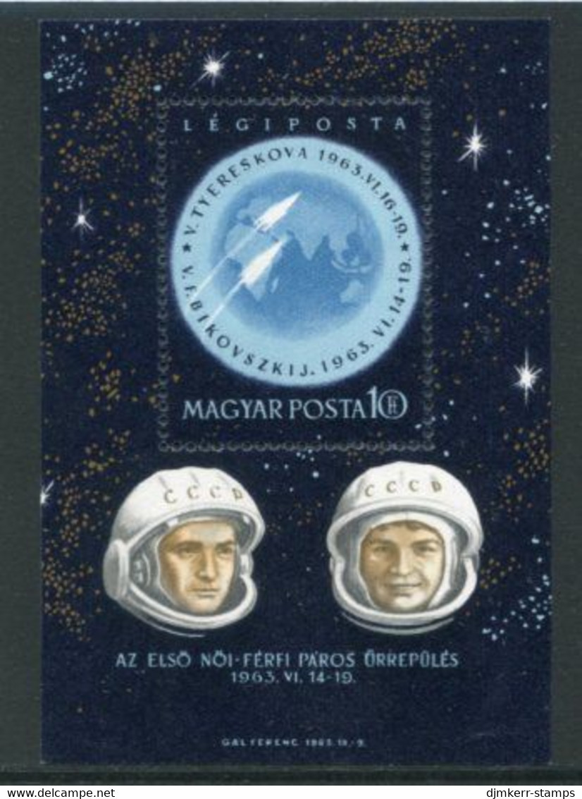 HUNGARY 1963 Vostok Space Flights  Block MNH / **.  Michel Block 38 - Unused Stamps