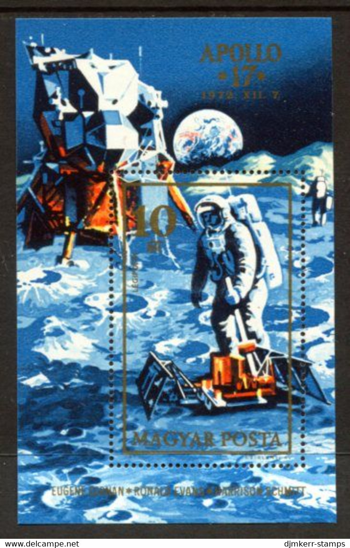 HUNGARY 1973 Apollo 17 Block MNH / **.  Michel Block 94 - Unused Stamps
