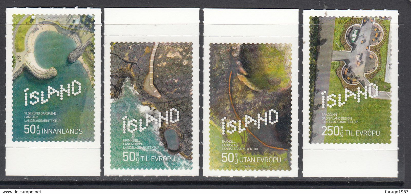 2019 Iceland Landscape Architecture Complete Set Of 4 MNH @ BELOW Face Value - Unused Stamps