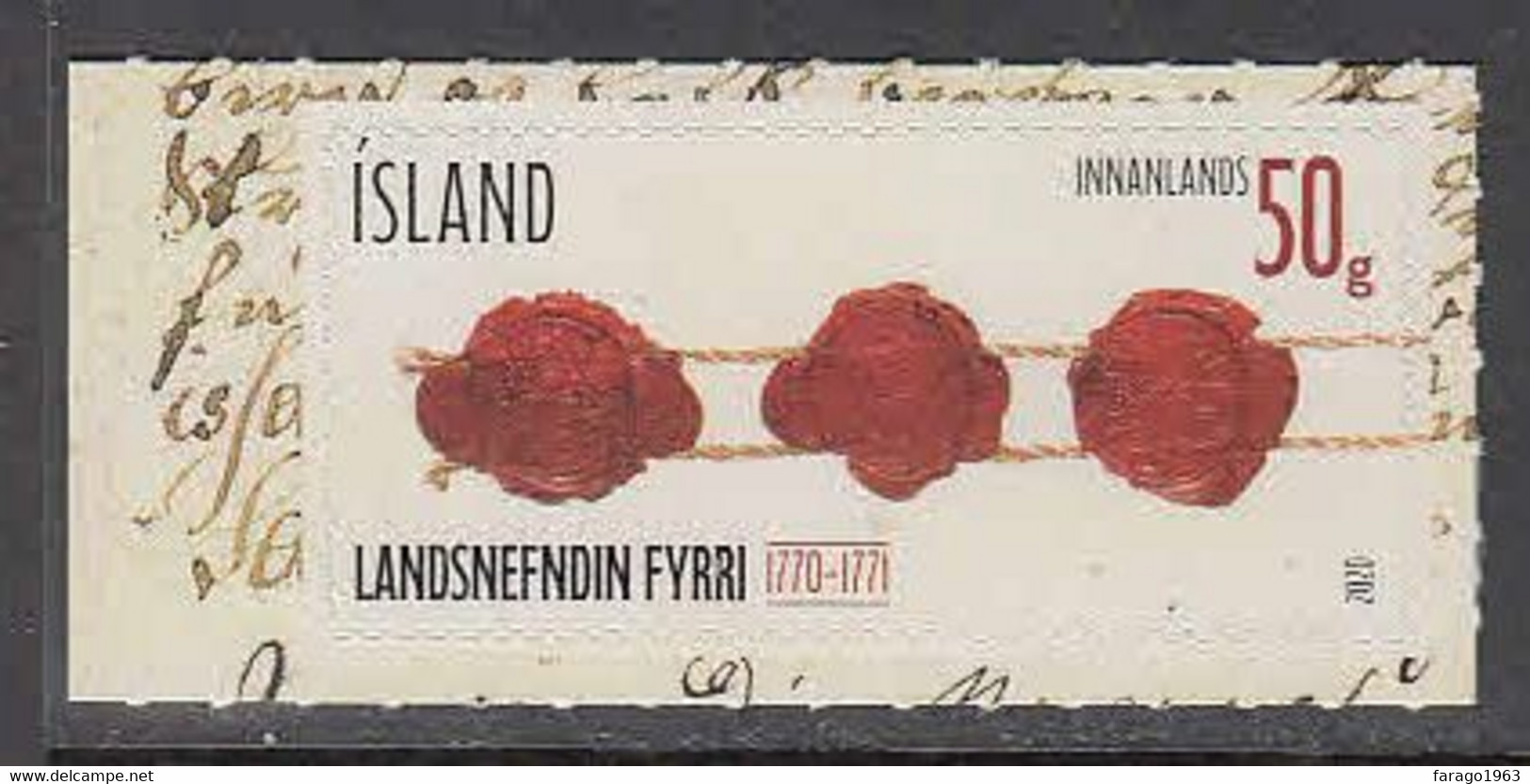 2020 Iceland Land Commission Law Legal Justice  Complete Set Of 1  MNH @ BELOW Face Value - Neufs