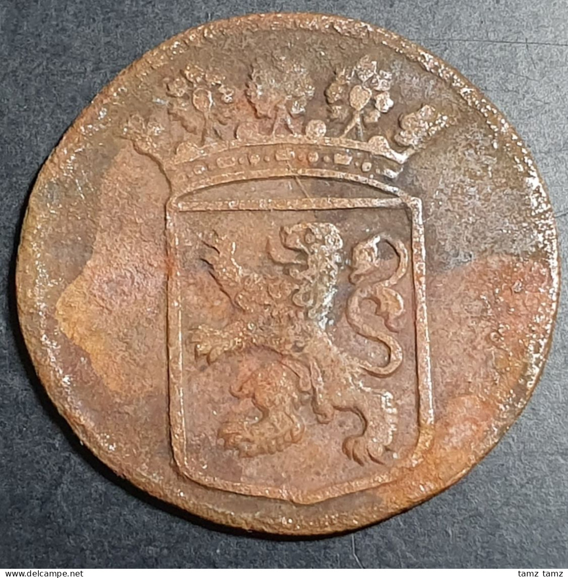 Netherlands East Indies VOC Holland Indonesia 1 One Duit 1730 Rosette Mintmark - Indonesia