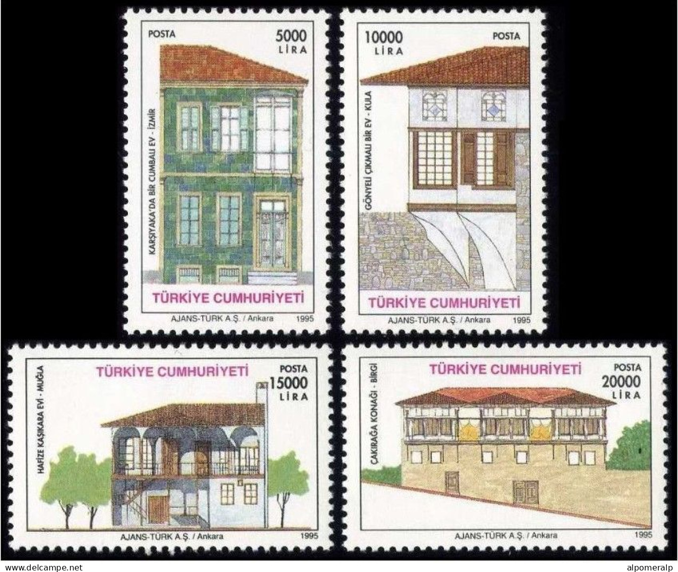 Türkiye 1995 Mi 3052-3055 MNH Traditional Turkish Houses (3rd/5 Issue) - Neufs