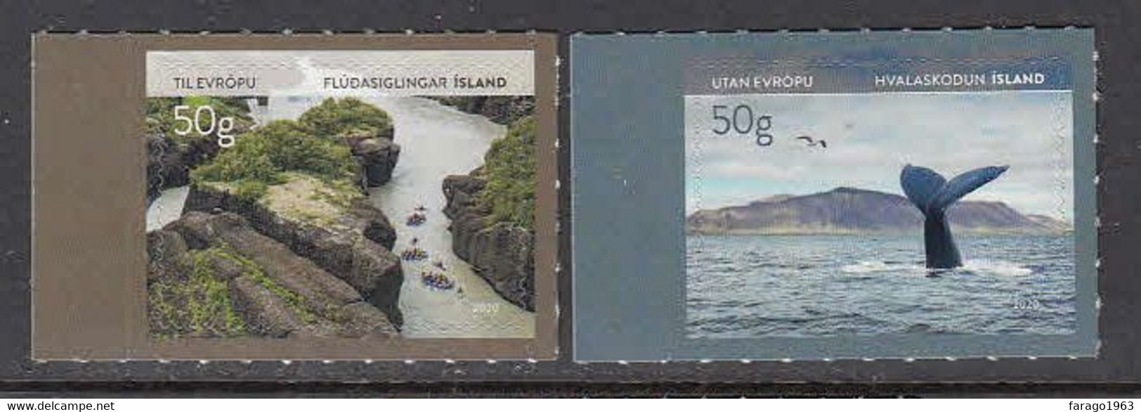 2020 Iceland Tourism Whales Watching Complete Set Of 2  MNH @ BELOW Face Value - Unused Stamps