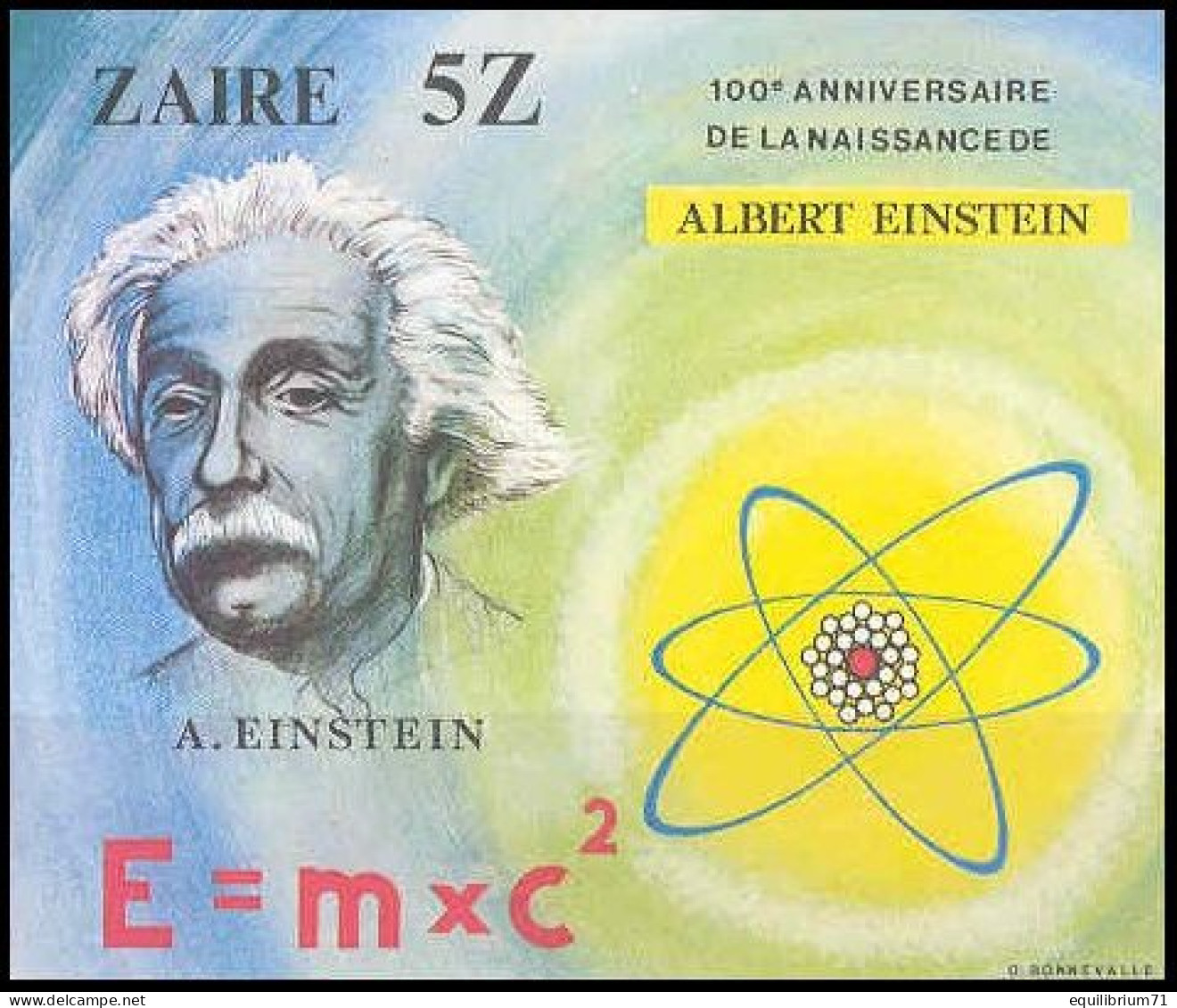 BL39**(1016)ND/OG - 100e Anniversaire De La Naissance / 100e Verjaring Van De Geboorte Van - Albert Einstein - ZAÏRE - Albert Einstein