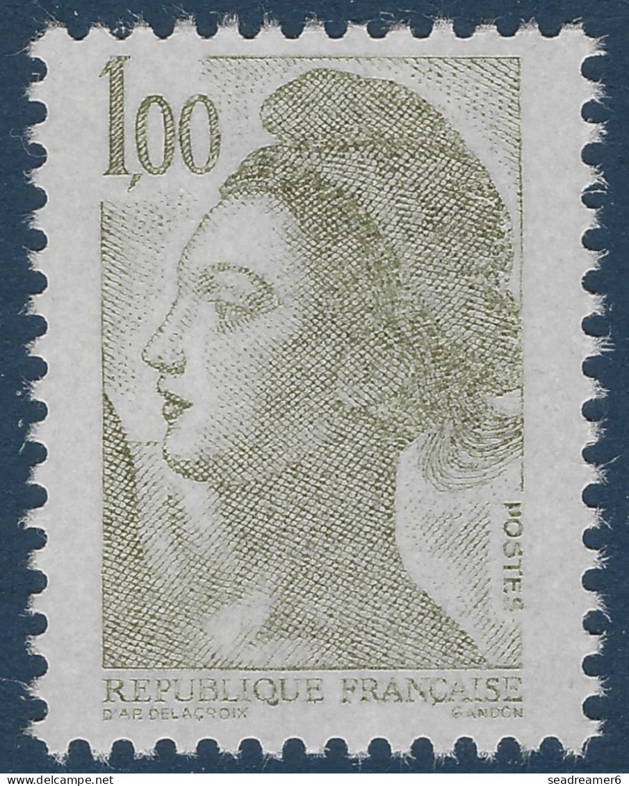 France Liberté Gandon N°2185** 1FR Olive Impression Dépouillée Signé CALVES TTB - 1982-1990 Liberté De Gandon