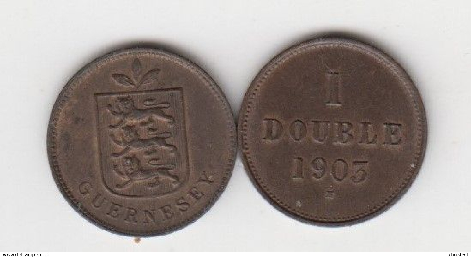 Guernsey Coin 1double 1903 Condition Very Fine - Guernesey